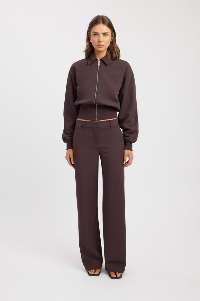 side Ariel Ribbed Bomber Jacket Kookai Long sleeve Bomber Regular womens-coats-and-jackets 