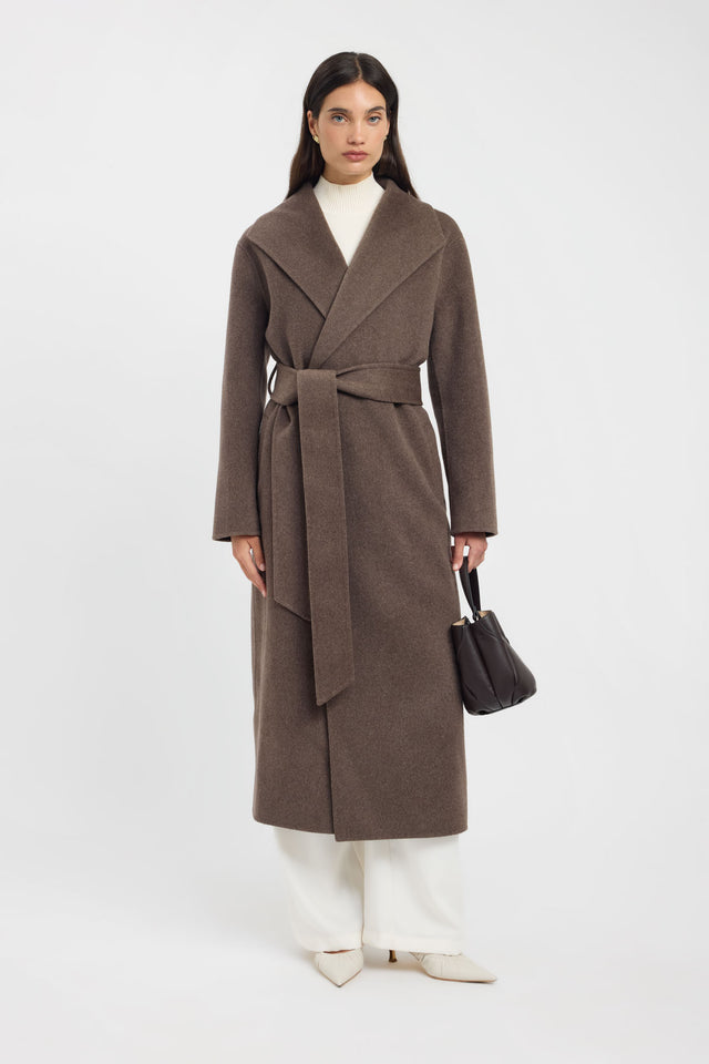 front Dresden Wool Coat Kookai Long sleeve Overcoat Full length womens-coats-and-jackets 