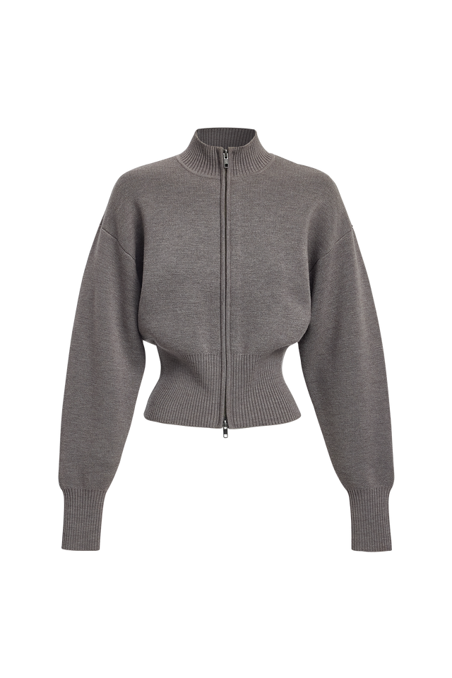 Dalton Zip Cardigan Kookai Relaxed Highneck Long sleeve Womens-Blouse 