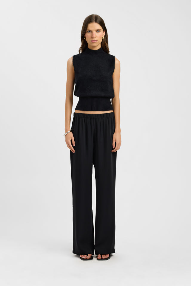 side Geneva Tank Kookai Fitted Boatneck Sleeveless Womens-Blouse 
