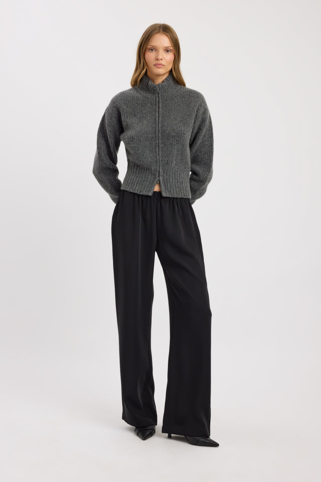 side Irina Zip Cardigan Kookai Long sleeve Regular womens-coats-and-jackets 