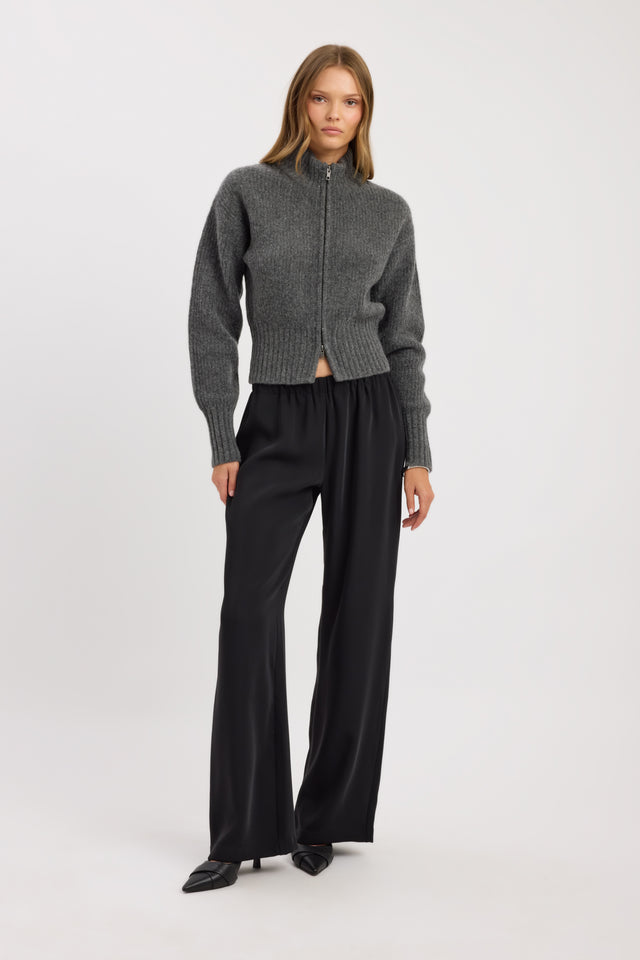 side Irina Zip Cardigan Kookai Long sleeve Regular womens-coats-and-jackets 