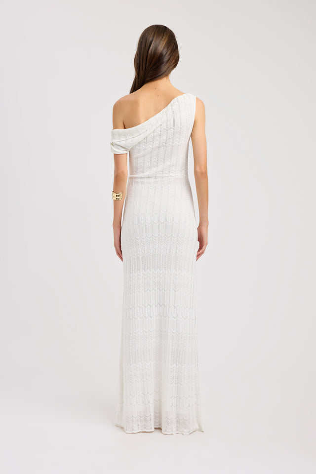 back Eadie Off Shoulder Maxi Dress Kookai Straight Maxi Fitted Asymmetry womens-dresses 