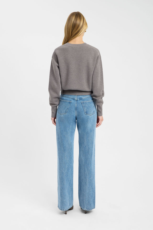 back Dalton Crew Jumper Kookai Oversized Roundneck Long sleeve Womens-Blouse 