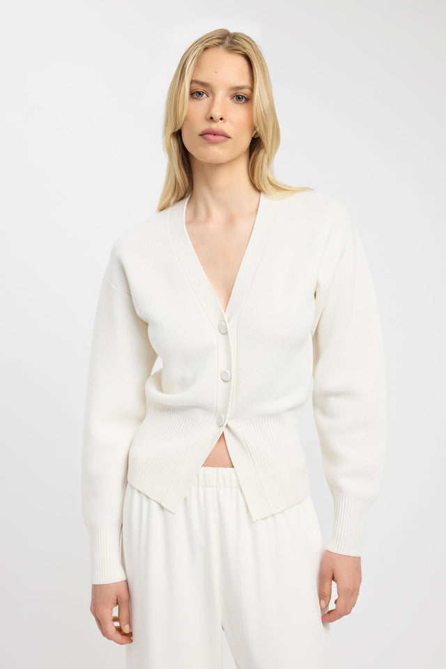 front Dalton Ribbed Cardigan Kookai Relaxed V-neck Long sleeve Womens-Blouse 