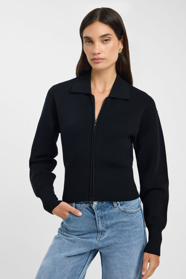 front Dalton Collared Cardigan Kookai Relaxed Straight Long sleeve Womens-Blouse 