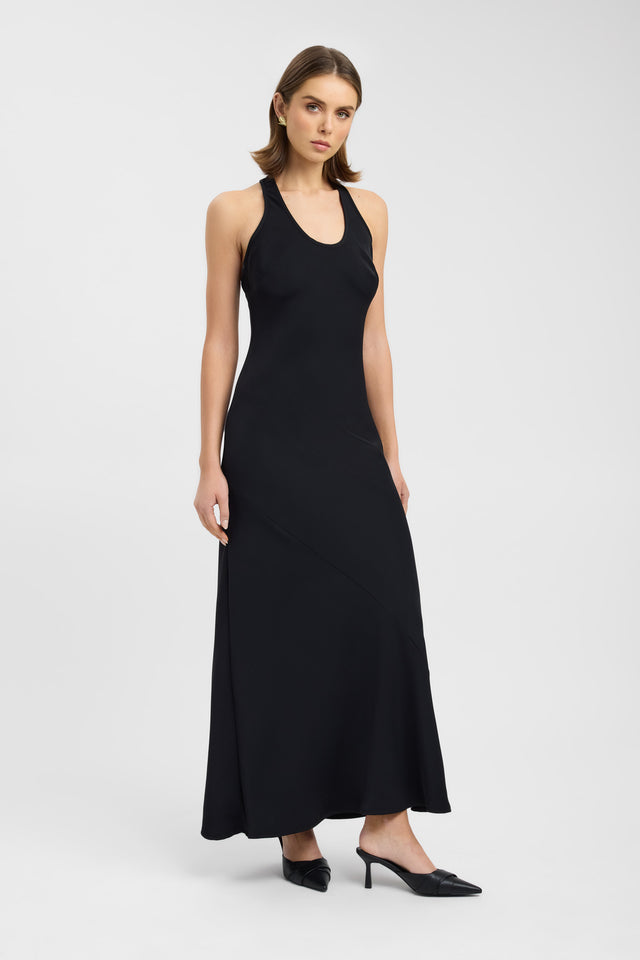 front Maria Slip Dress Kookai Aline Maxi Fitted Scoopneck womens-dresses 