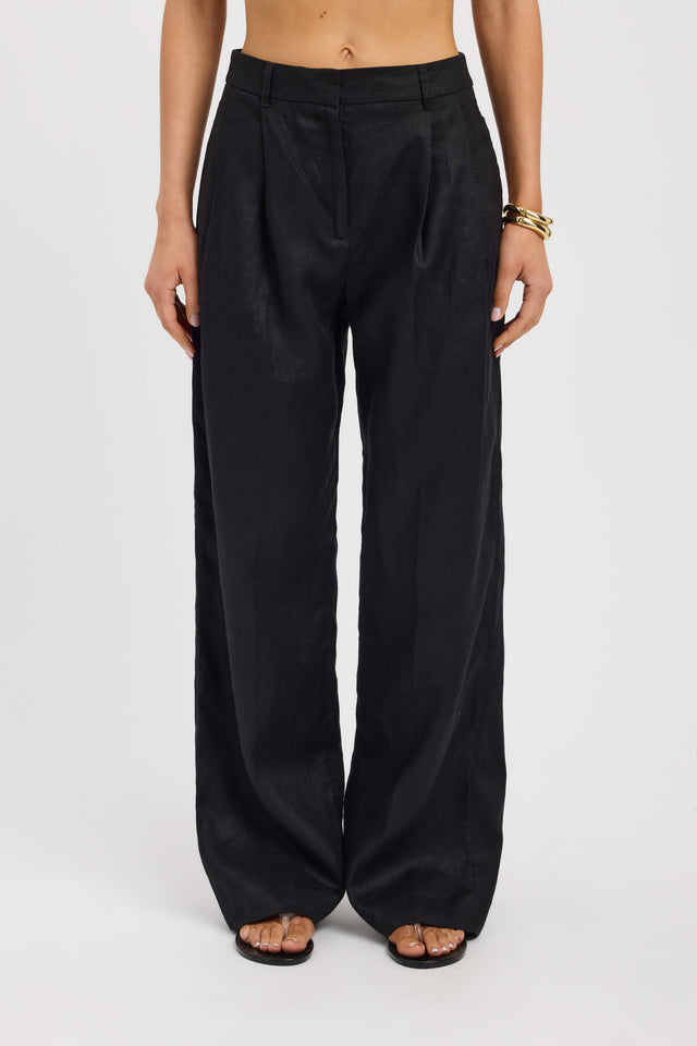 front Palm Pleated Pant Kookai Wide-leg High-rise womens-regular-pants 