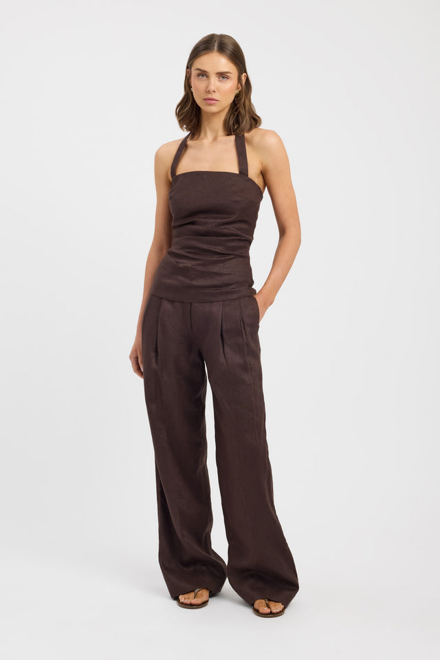front Palm Pleated Pant Kookai Wide-leg High-rise womens-regular-pants 