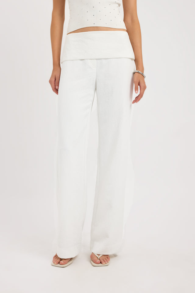front Ariel Fold Pant Kookai relaxed Mid-rise womens-regular-pants 