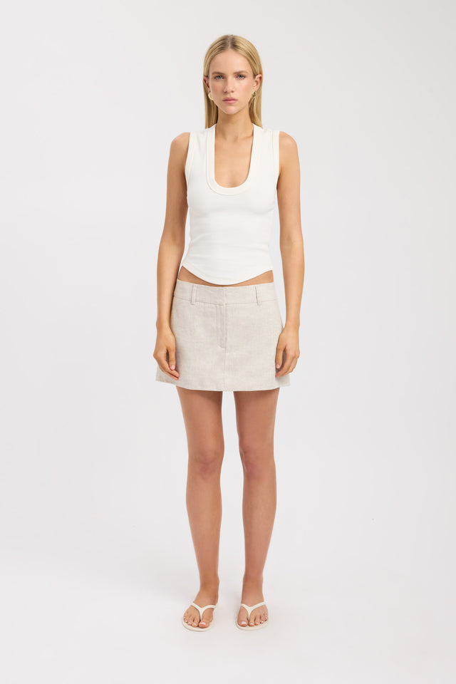 front Camila Scoop Tank Kookai Relaxed Strapless Round womens-singlets 