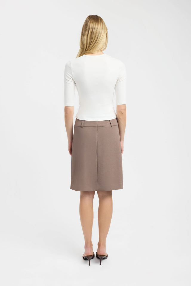 back Nat Button Top Kookai Fitted V-neck Half sleeves Womens-Blouse 