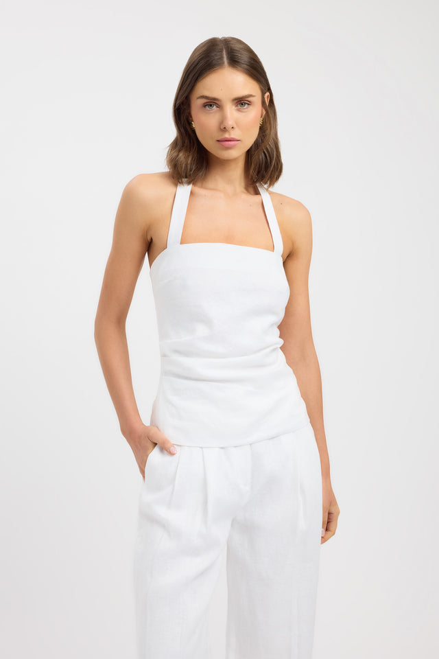 kookai white halter dress Maria Halter Wrap Kookai