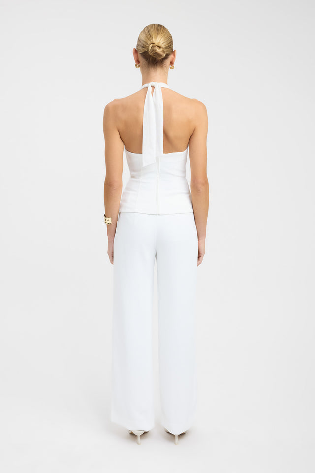 back Oyster Mesh Top Kookai Fitted Plungeneck Sleeveless Womens-Blouse 