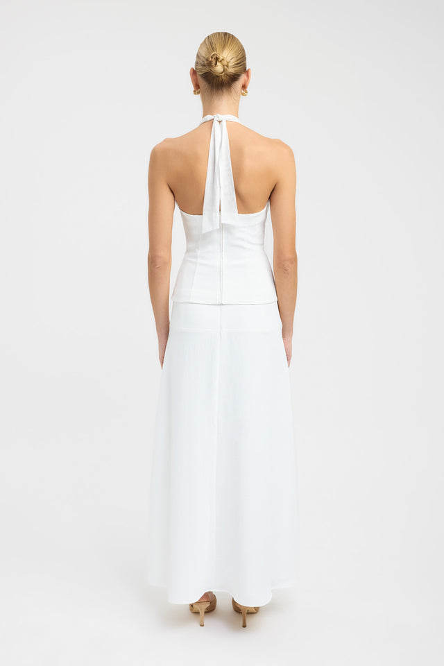 back Oyster Mesh Top Kookai Fitted Plungeneck Sleeveless Womens-Blouse 