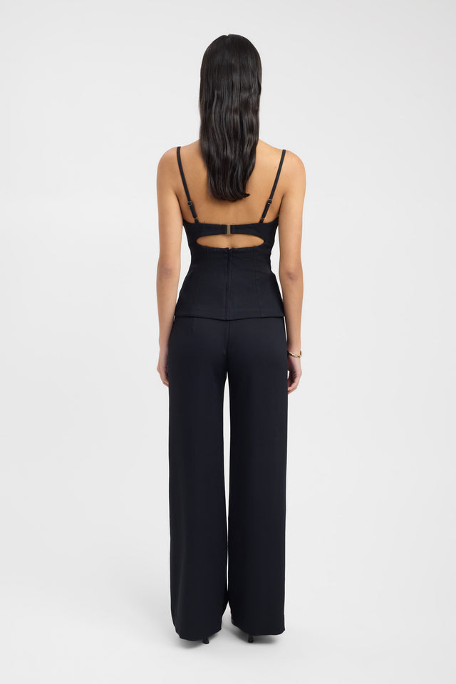 back Oyster Bra Top Kookai Fitted Sweetheart Sleeveless Womens-Blouse 