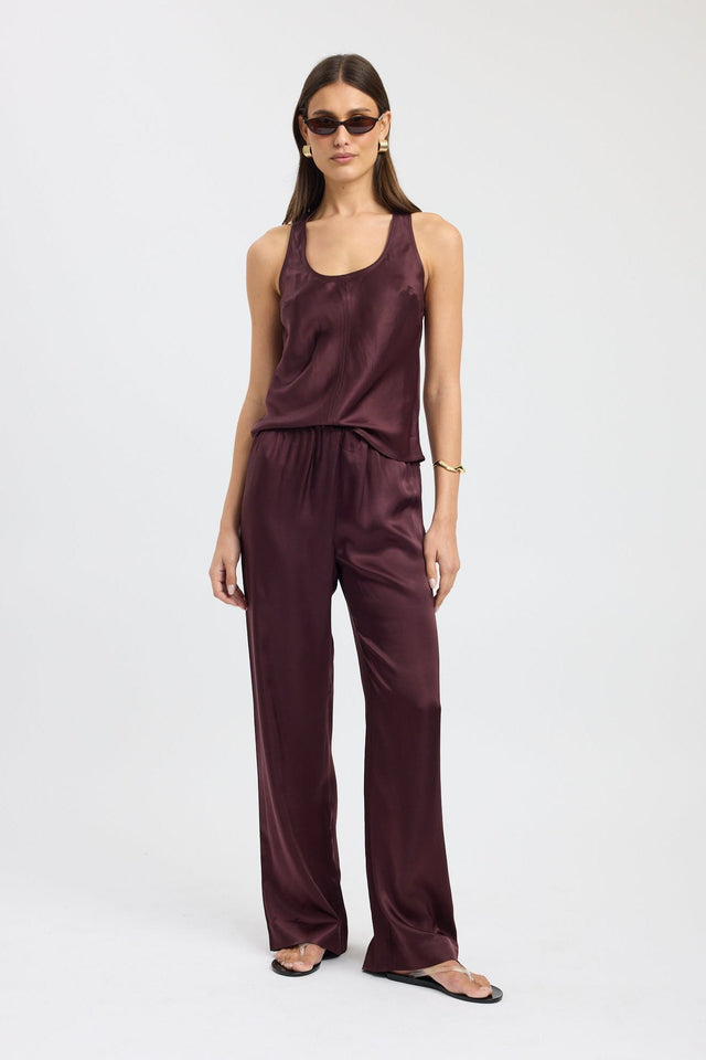 side Monty Racer Top Kookai Relaxed Scoopneck Sleeveless Womens-Blouse 