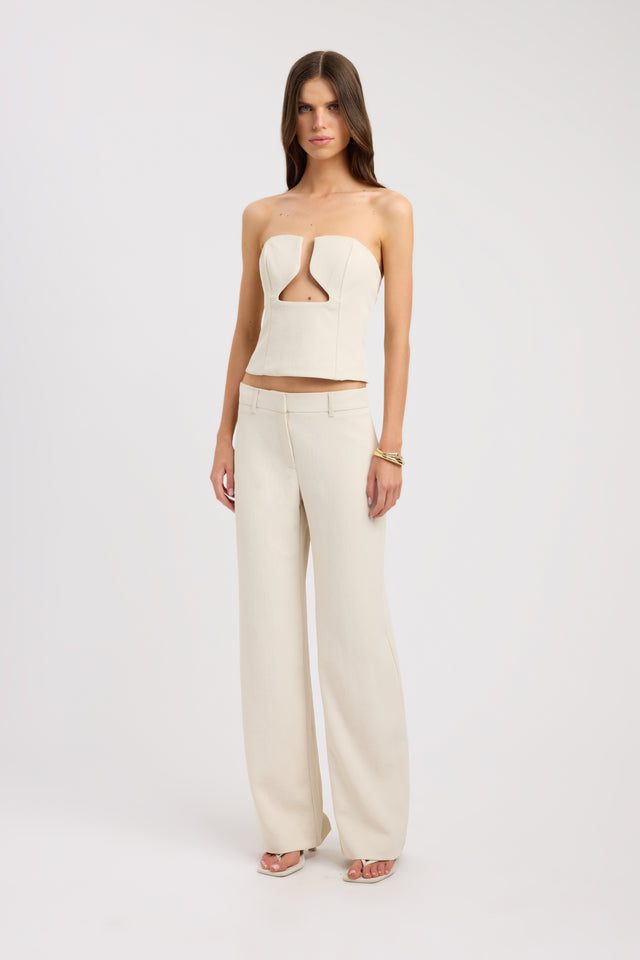 front Ariel Low Cut Top Kookai Relaxed Plungeneck Sleeveless Womens-Blouse 