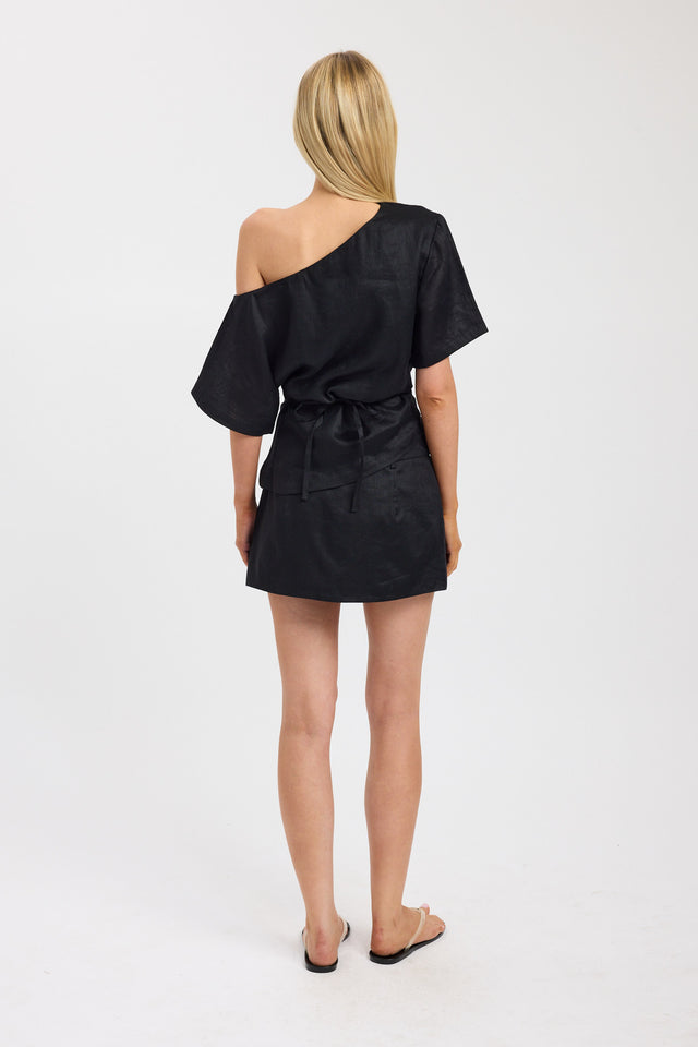 back Tahiti Asymmetric Top Kookai Relaxed Straight Short sleeves Womens-Blouse 