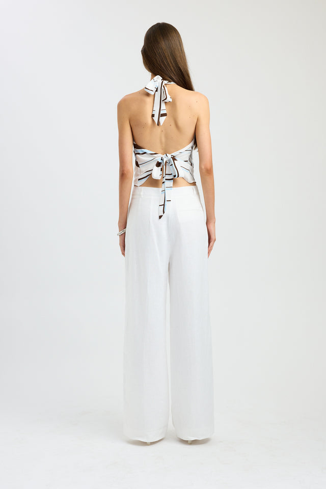 back Nisha Halter Top Kookai Fitted Cowlneck Sleeveless Womens-Blouse 