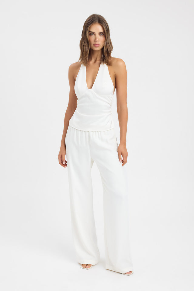 side Palermo Top Kookai Fitted Plungeneck Sleeveless Womens-Blouse 