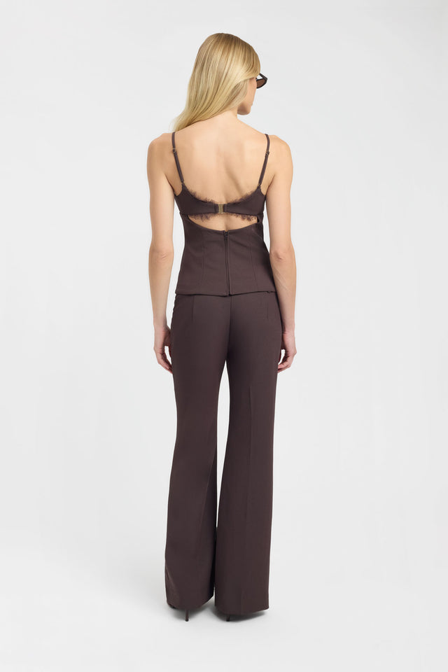 back Ariel Lace Top Kookai Fitted Sweetheart Sleeveless Womens-Blouse 