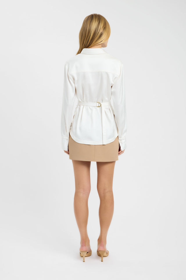 back Palermo Cinch Shirt Kookai Relaxed V-neck Long sleeve Womens-Blouse 