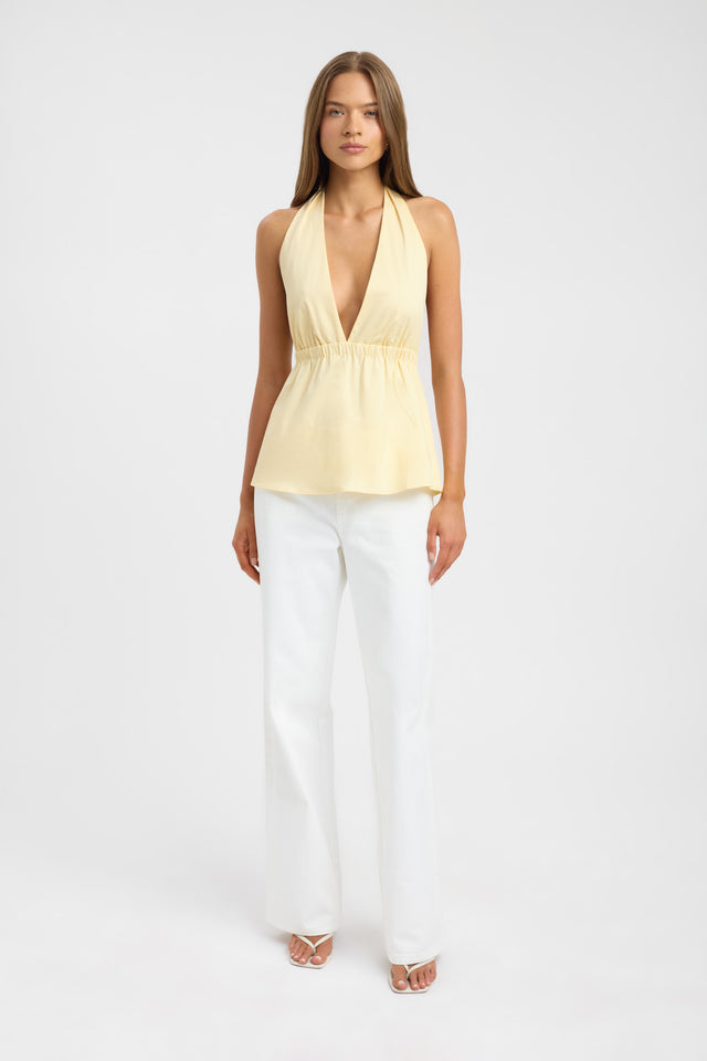 Solana Plunge Top Kookai Fitted Plungeneck Sleeveless Womens-Blouse 