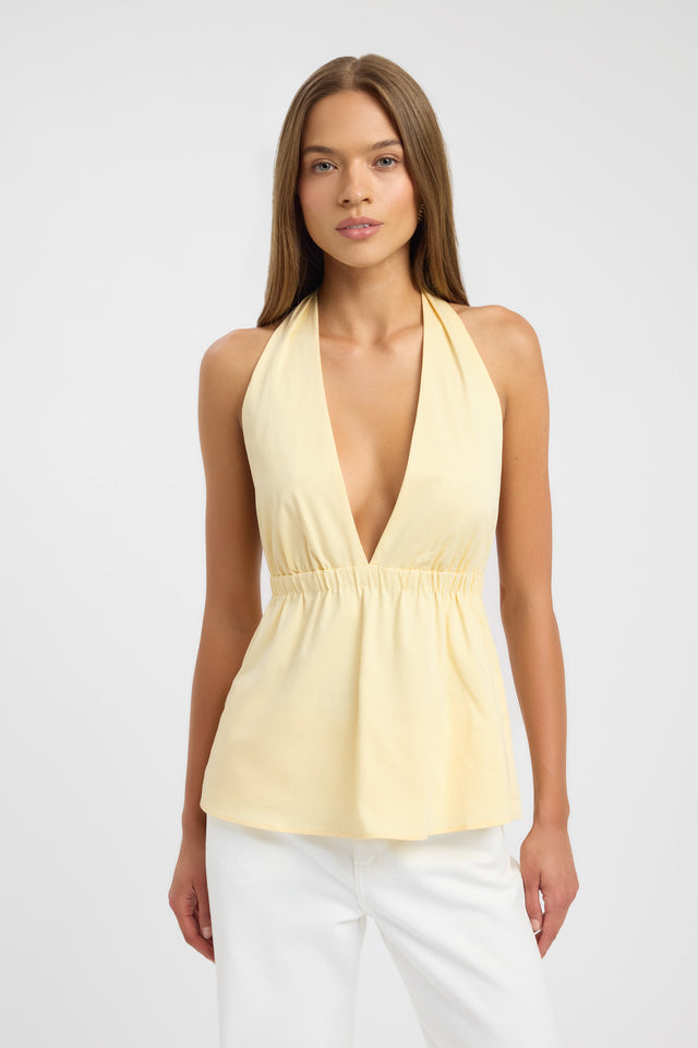 Solana Plunge Top Kookai Fitted Plungeneck Sleeveless Womens-Blouse 