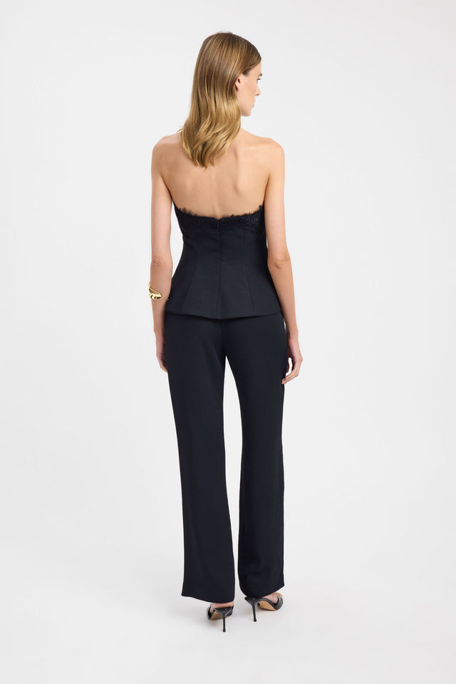 Featuring the Oslo D Ring Pant womens regular pants with wide-leg high-rise silhouette in navy and white back