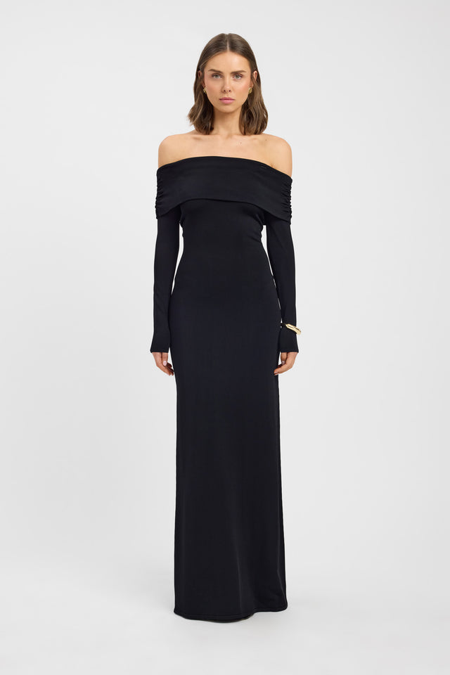 front Leah Off Shoulder Dress Kookai Straight Maxi Relaxed Straight womens-dresses 