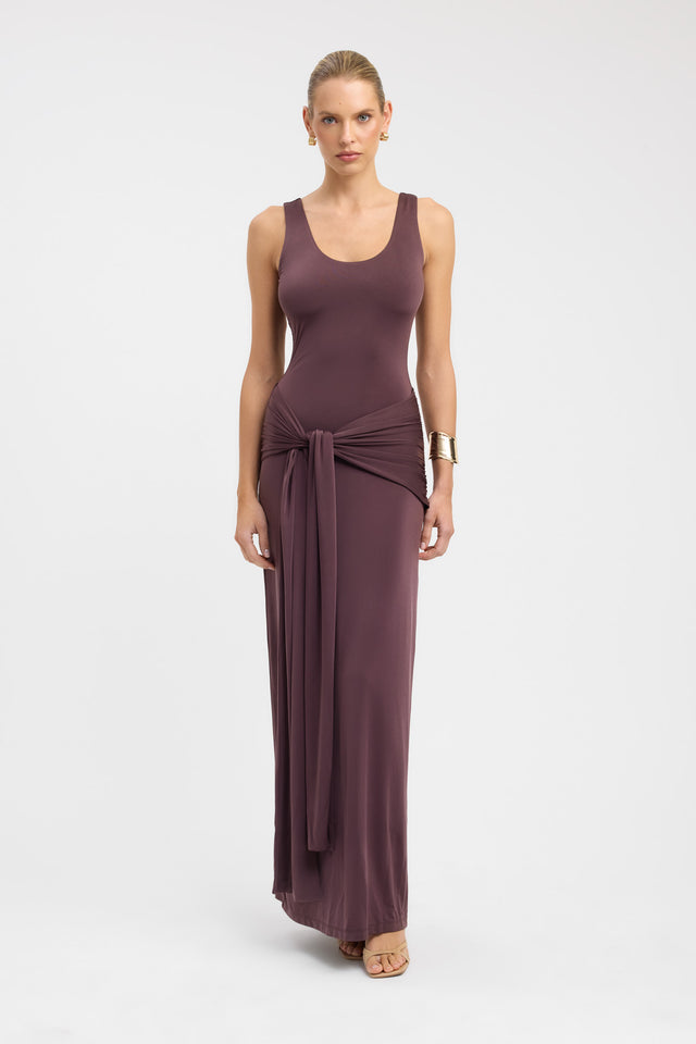 side Shara Maxi Dress Kookai Straight Maxi Fitted Scoopneck womens-dresses 