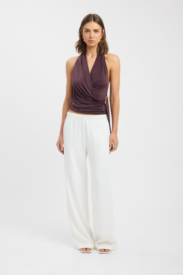 front Aria Top Kookai Fitted V-neck Sleeveless Womens-Blouse 