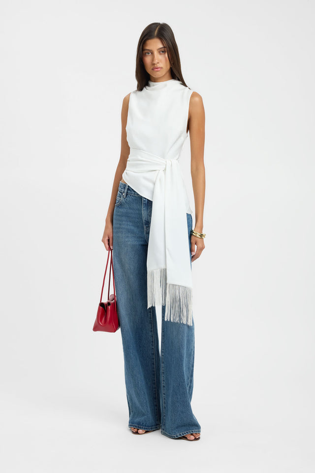 Maria Fringed Sash Top
