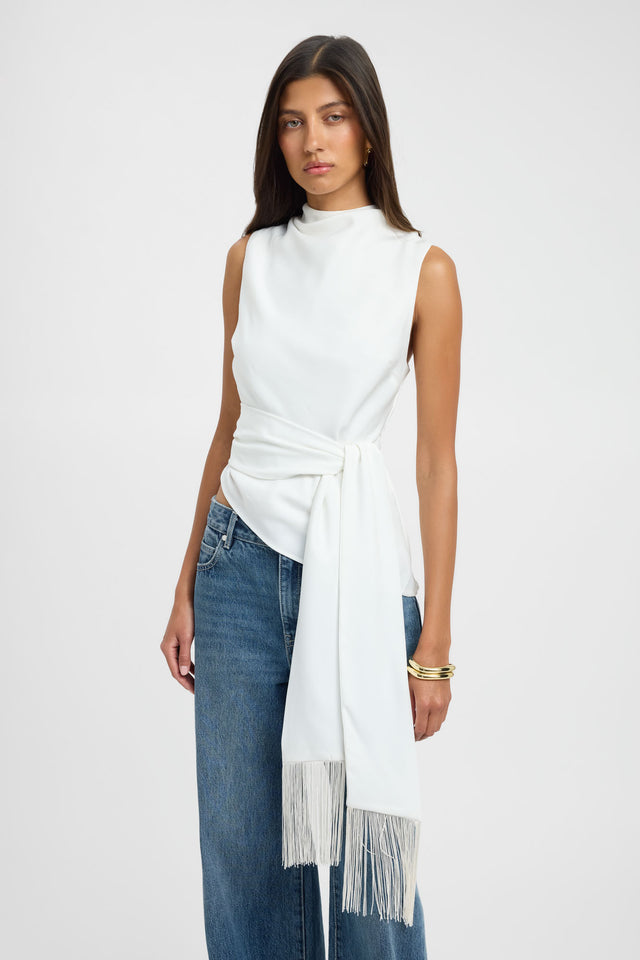 Maria Fringed Sash Top
