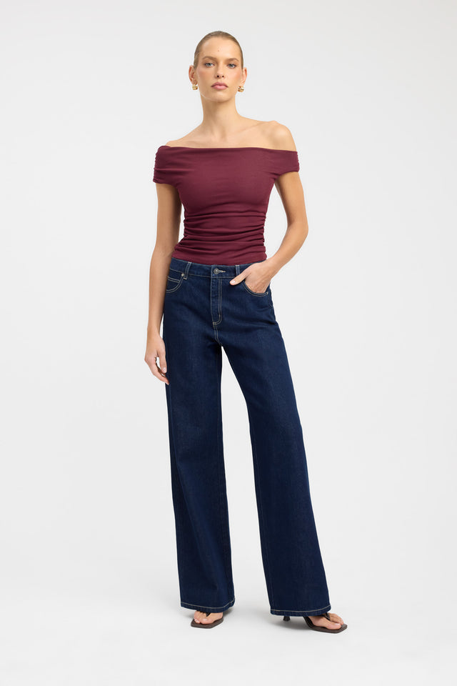 front Sloane Top Kookai Fitted Asymmetry Sleeveless Womens-Blouse 