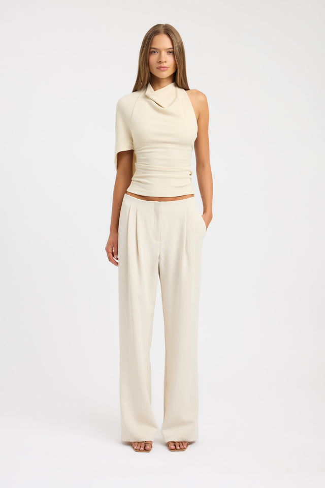 side Izia Cowl Top Kookai Fitted Sweetheart Half sleeves Womens-Blouse 