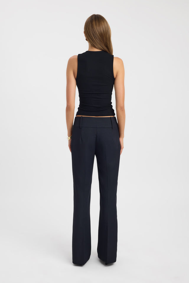 back Summer Top Kookai Fitted Highneck Sleeveless Womens-Blouse 