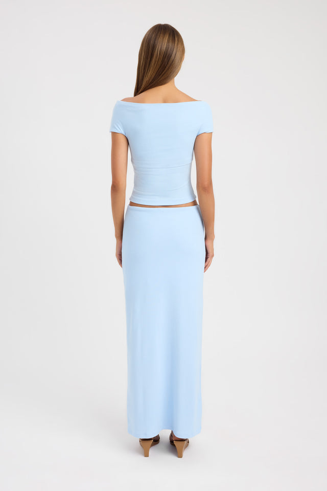 back Tatum Top Kookai Fitted Boatneck Short sleeves Womens-Blouse 