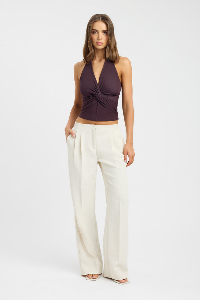 side Gia Top Kookai Fitted V-neck Sleeveless Womens-Blouse 