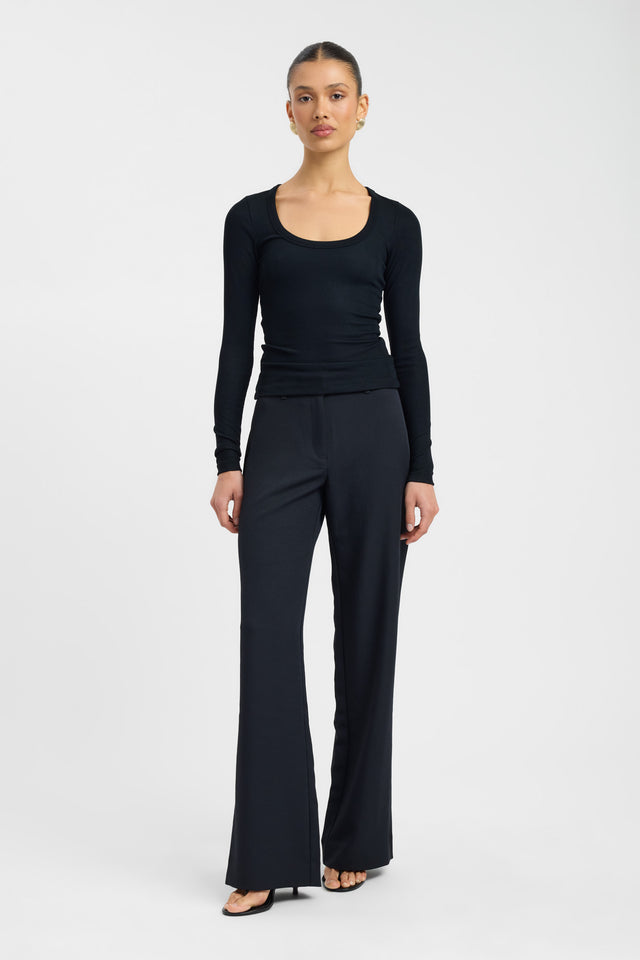 front Ollie Long Sleeve Top Kookai Fitted Scoopneck Long sleeve Womens-Blouse 