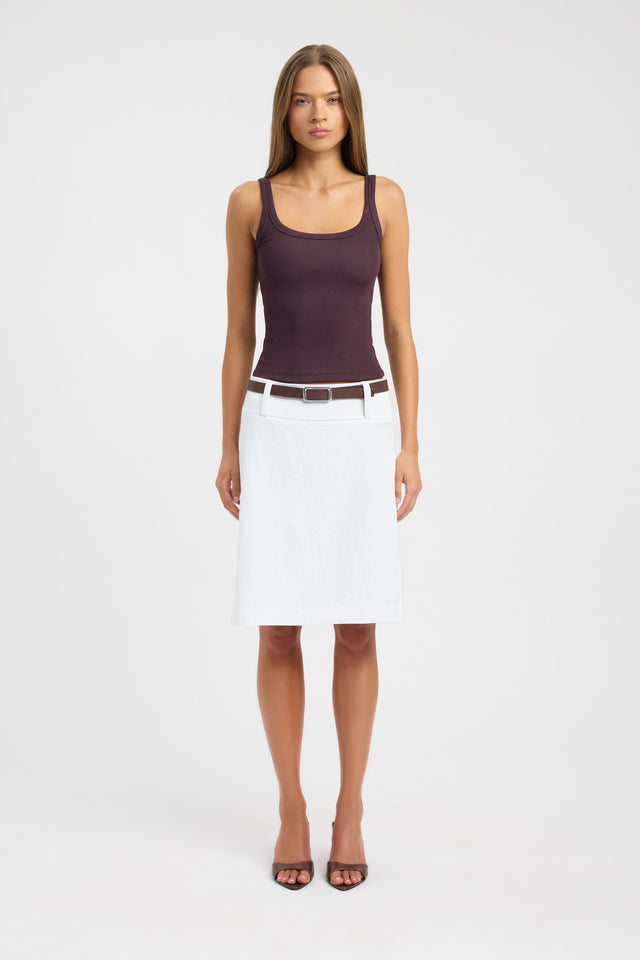 side Sienna Tank Kookai Fitted Thin strap Scoop womens-singlets 