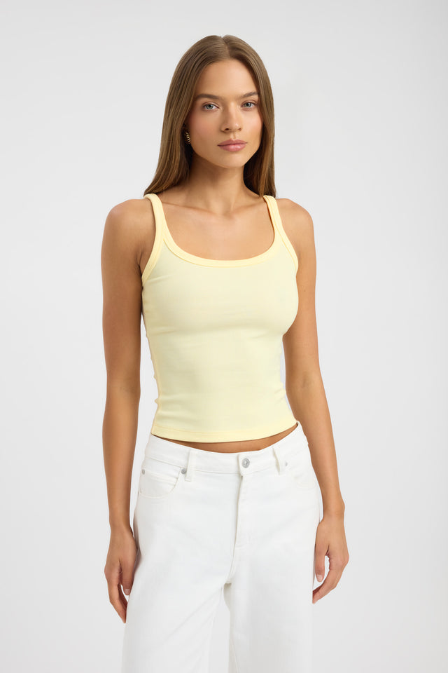 front Sienna Tank Kookai Fitted Scoopneck Sleeveless Womens-Blouse 