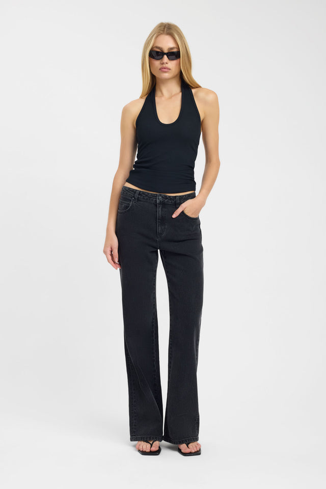 side Zana Tank Kookai Fitted Scoopneck Sleeveless Womens-Blouse 