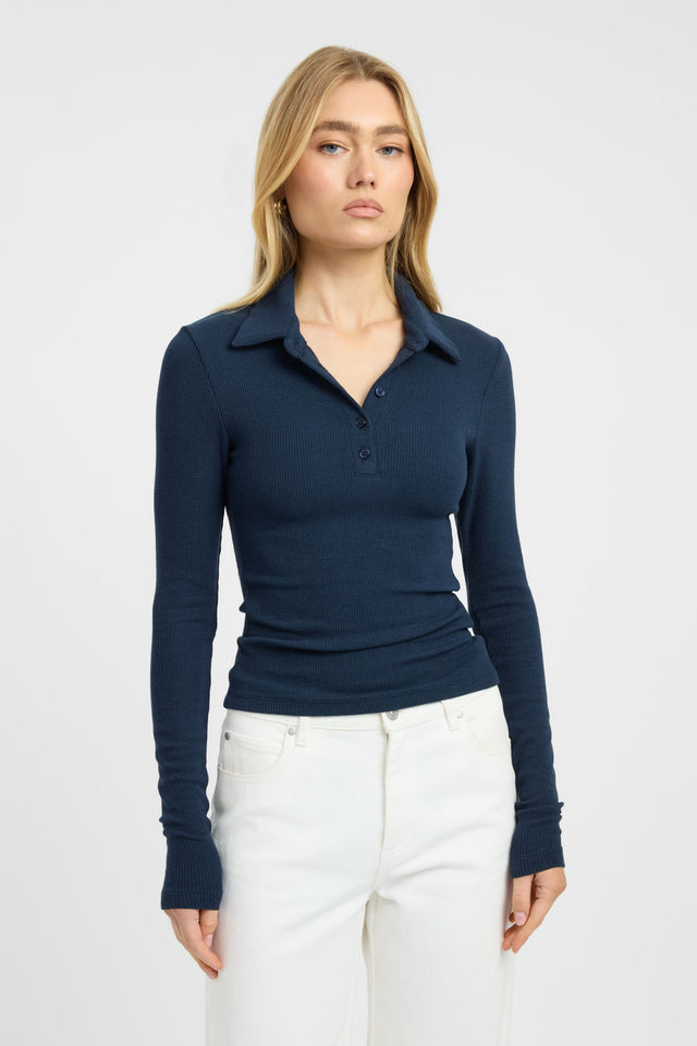 Myles Polo Long Sleeve Top