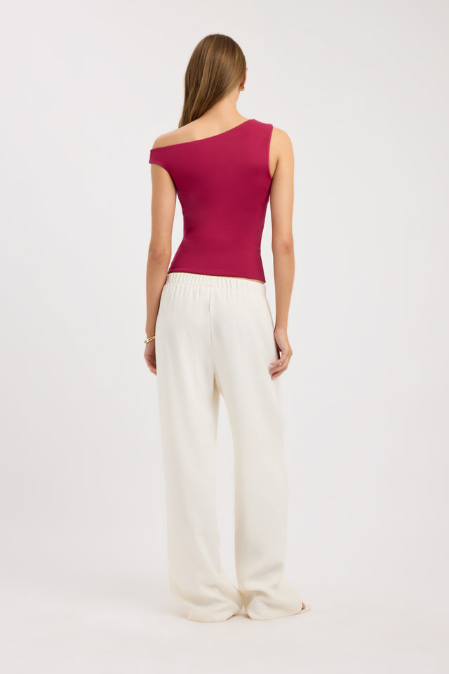 back Greta Top Kookai Fitted Asymmetry Sleeveless Womens-Blouse 