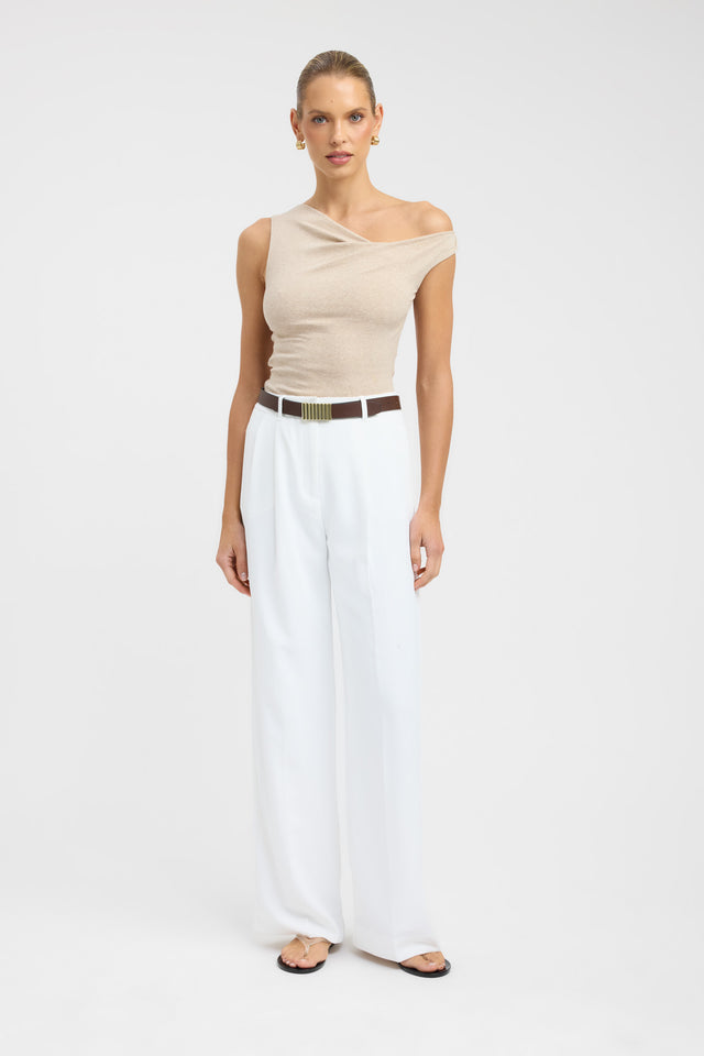 front Greta Top Kookai Fitted Asymmetry Short sleeves Womens-Blouse 