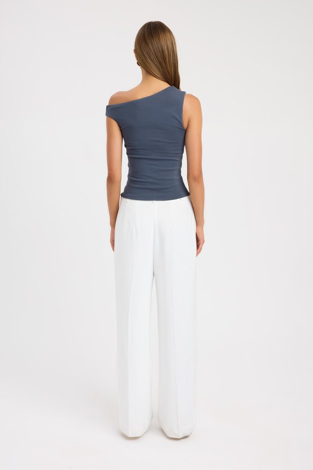 back Greta Top Kookai Fitted Asymmetry Sleeveless Womens-Blouse 