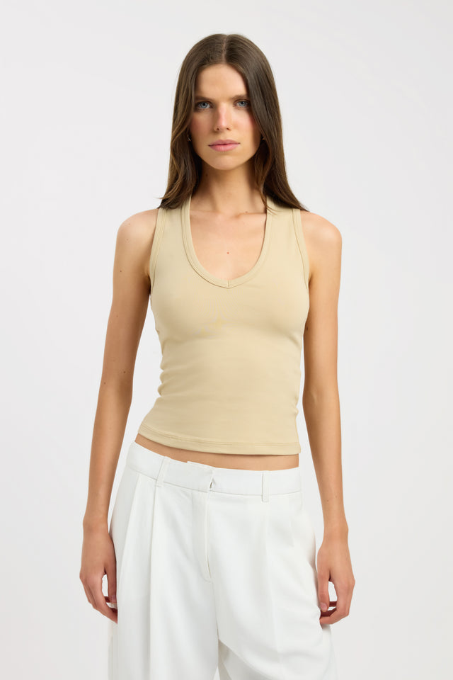 front Soho Tank Kookai Fitted Scoop womens-singlets 