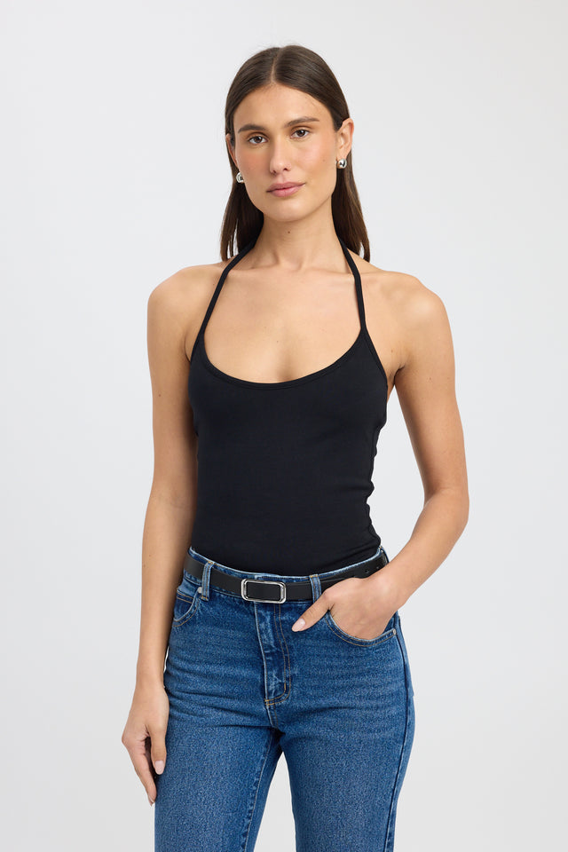 front Kristy Scoop Tank Kookai Fitted Thin strap Scoop womens-singlets 